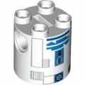 LEGO Stein 2x2x2 rund bedruckt R2-D2